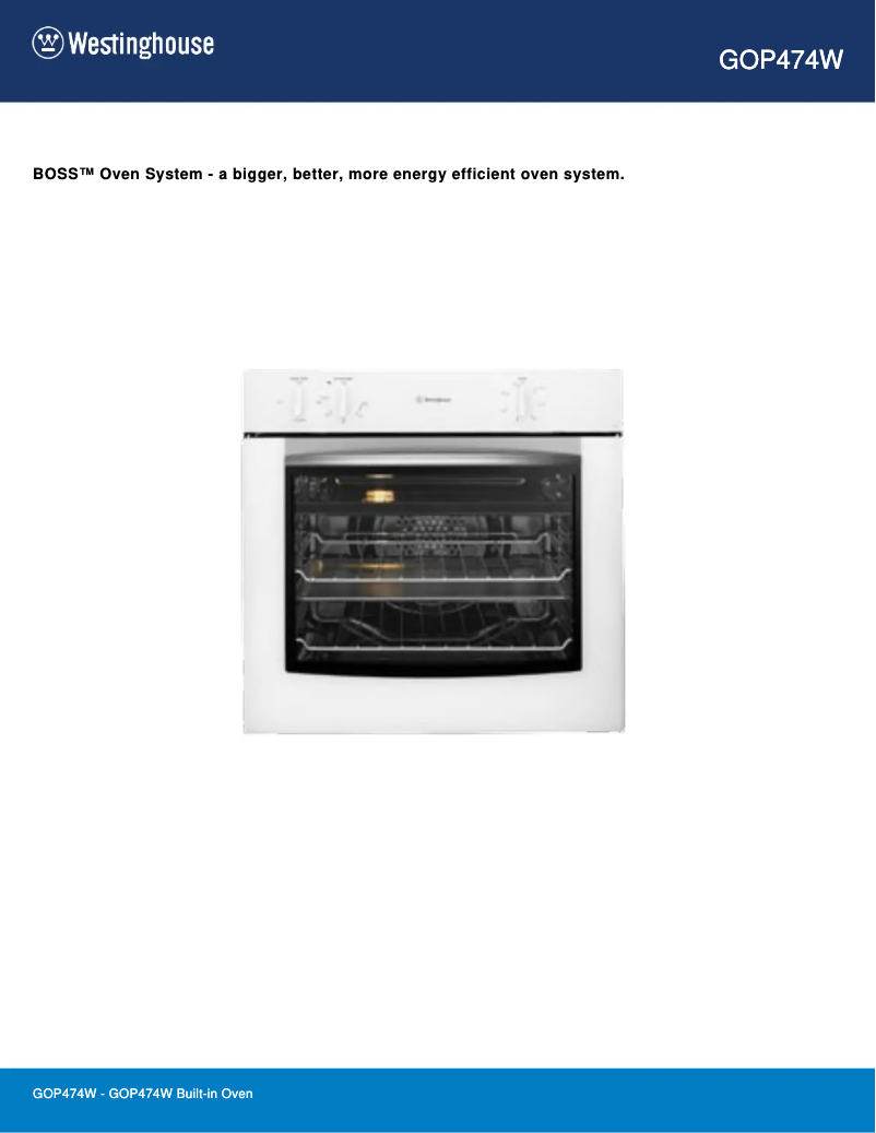 Image de la première page du manuel de l'appareil GOP474W