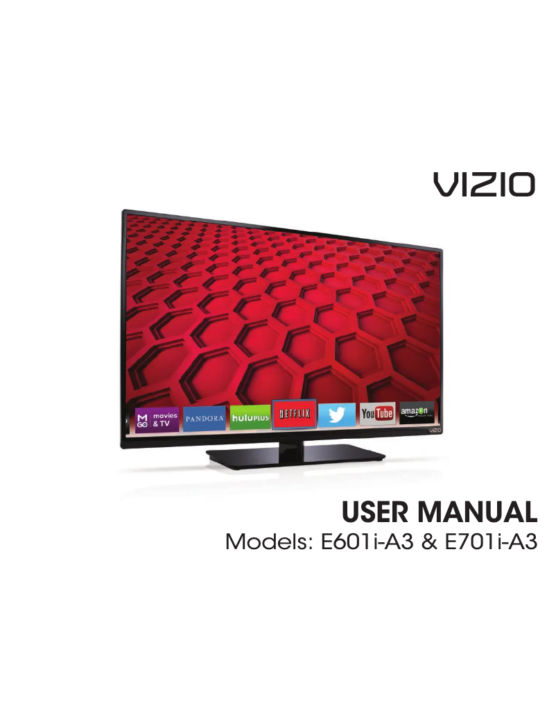 Page 1 de la notice Manuel utilisateur VIZIO E601i-A3