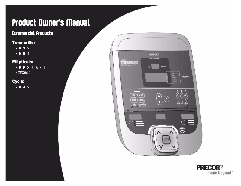 Page 1 de la notice Manuel utilisateur Precor 842i