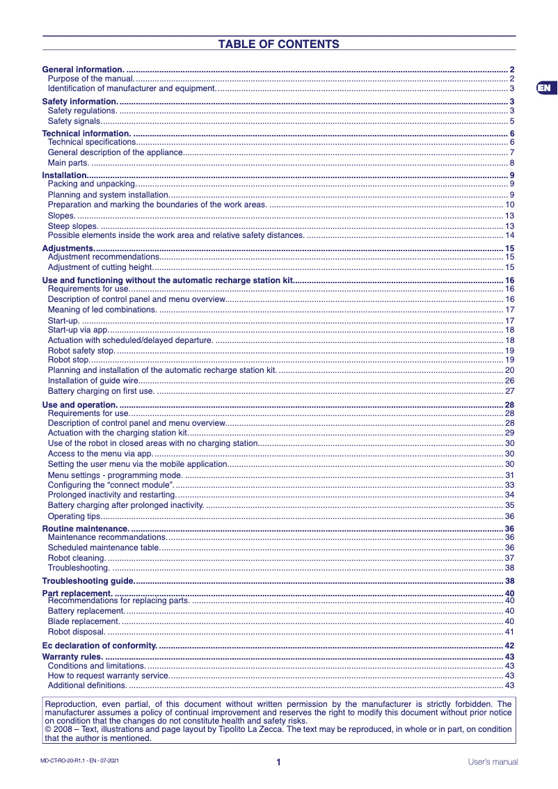 Página 1 del manual Manual de usuario Ambrogio Twenty ZR