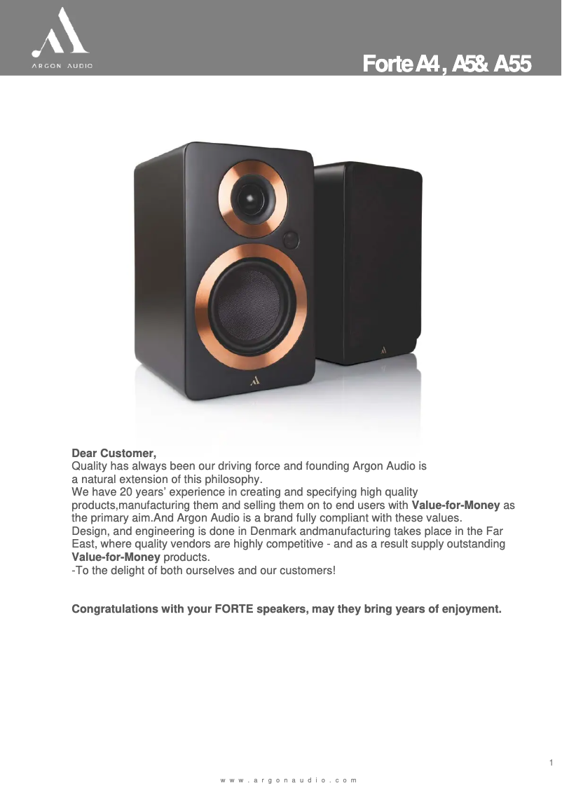 Página 1 del manual Manual de usuario Argon Forte A4