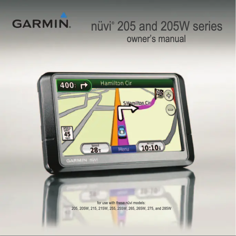 Page 1 of the manual User Manual Garmin nüvi 245