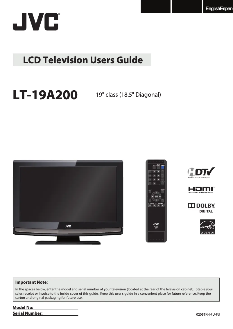Page n°1 - Manuel utilisateur JVC LT-19A200