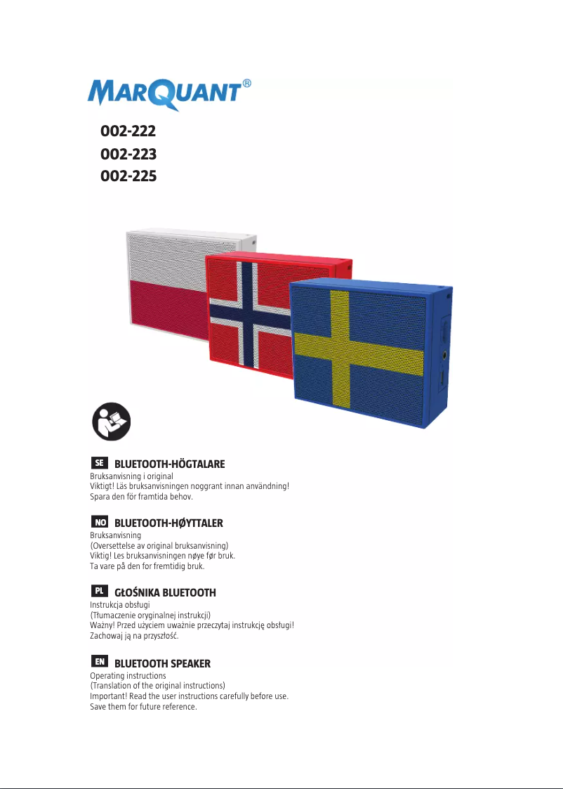 Page 1 de la notice Manuel utilisateur Marquant 002-223