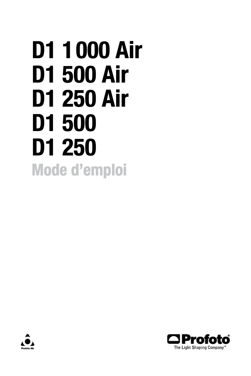Image de la première page du manuel de l'appareil Flash Tube D1