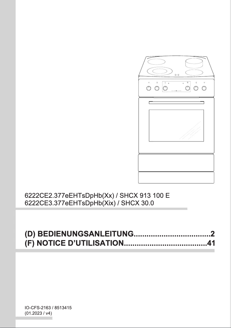 Image de la première page du manuel de l'appareil SHCX 30.0