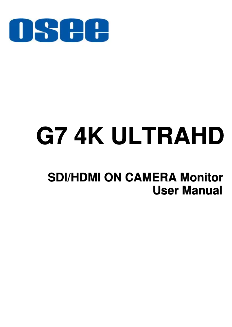 Page 1 de la notice Manuel utilisateur OSEE G7