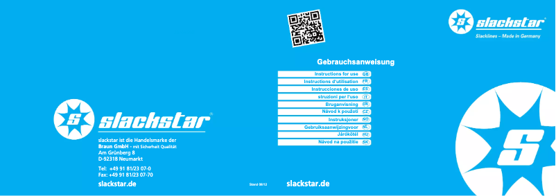 Page 1 de la notice Manuel utilisateur Slackstar Guide2-20 m