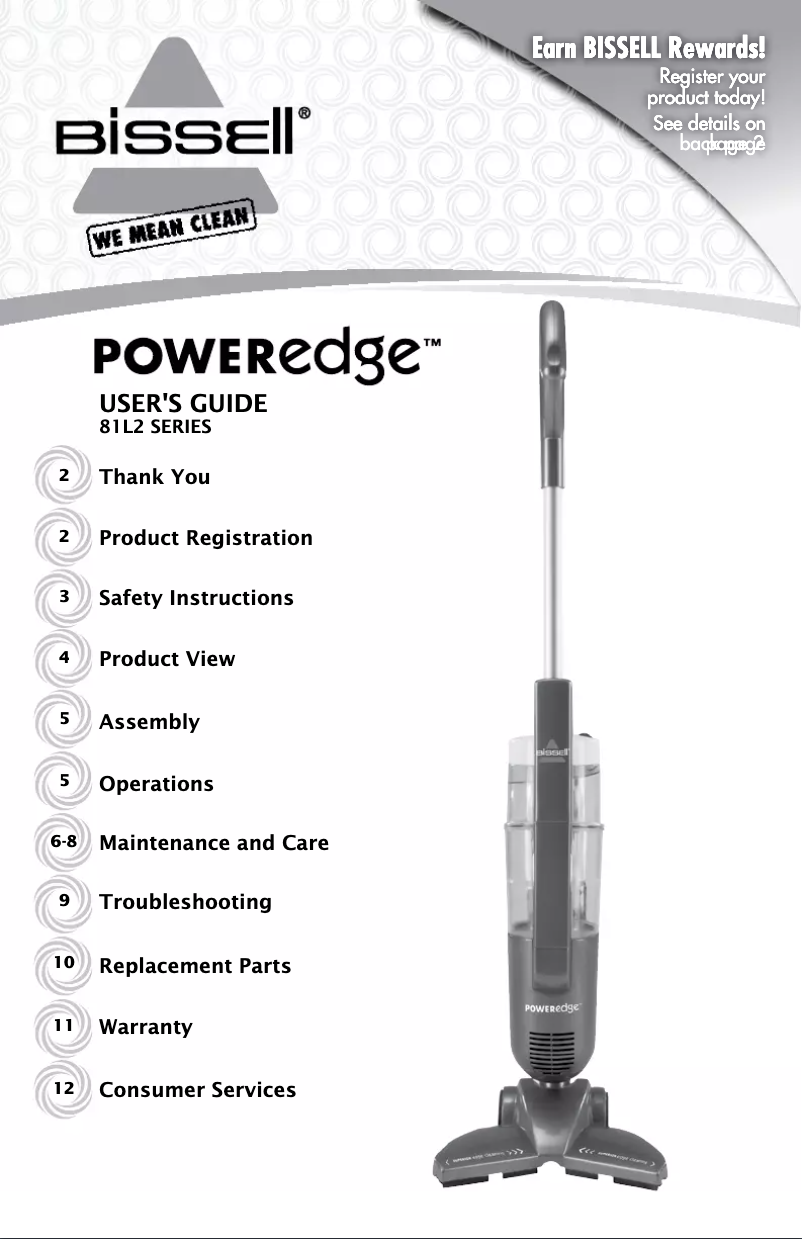 Page 1 de la notice Manuel utilisateur Bissell PowerEdge 81L2