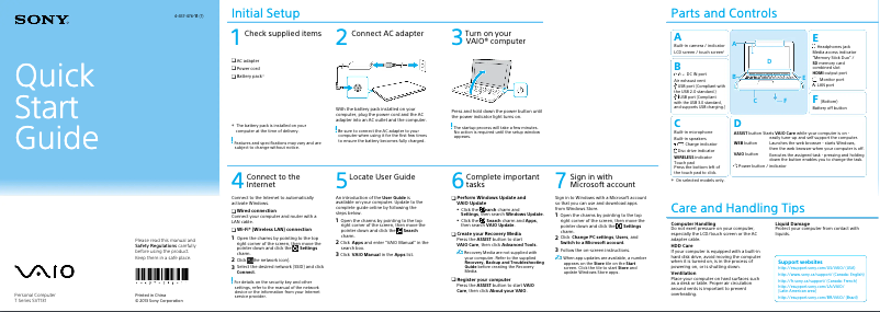 Page 1 of the manual User Manual Sony VAIO SVT131