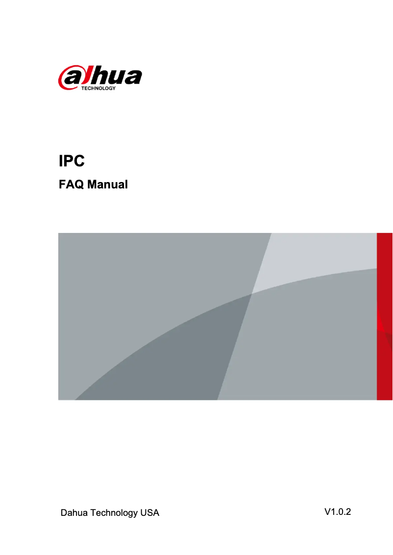 Page 1 de la notice FAQ Dahua Technology N43CB62