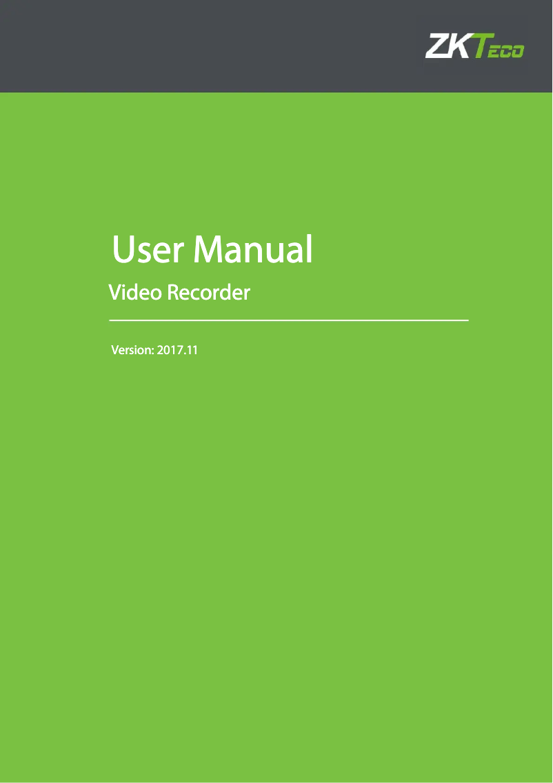 Page 1 de la notice Manuel utilisateur ZKTeco Z3116 XF-P
