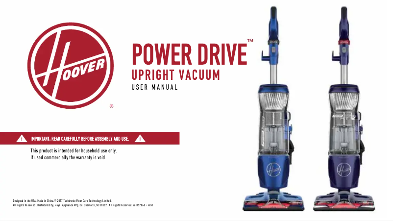 Page n°1 - Manuel utilisateur Hoover PowerDrive UH74210