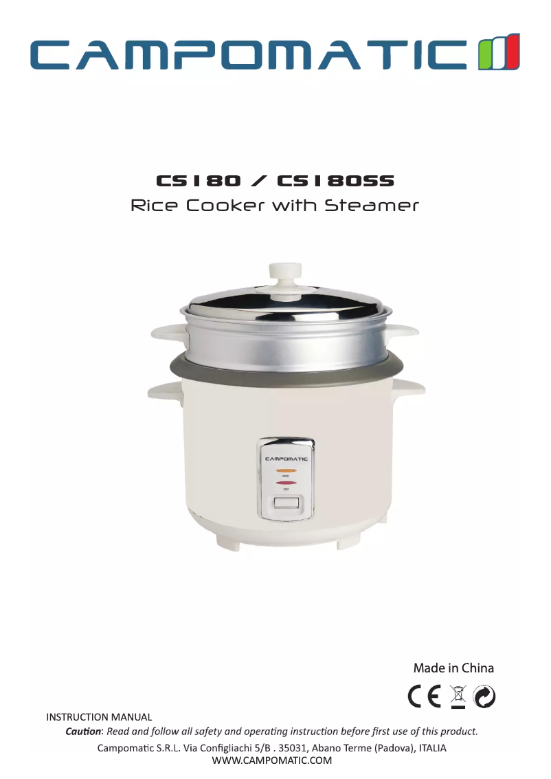 Page 1 de la notice Manuel utilisateur Campomatic CS180