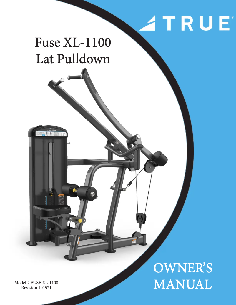 Page n°1 - Manuel utilisateur True XL-1100