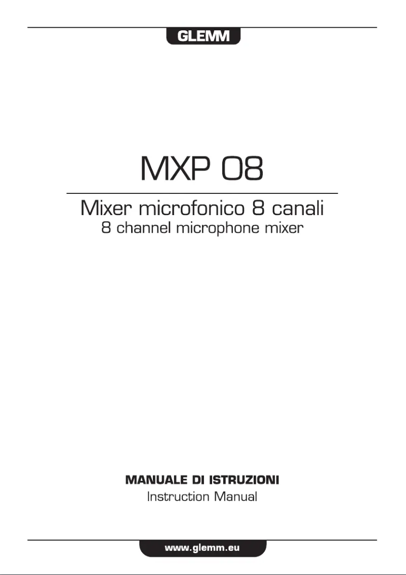 Image de la première page du manuel de l'appareil MXP 08
