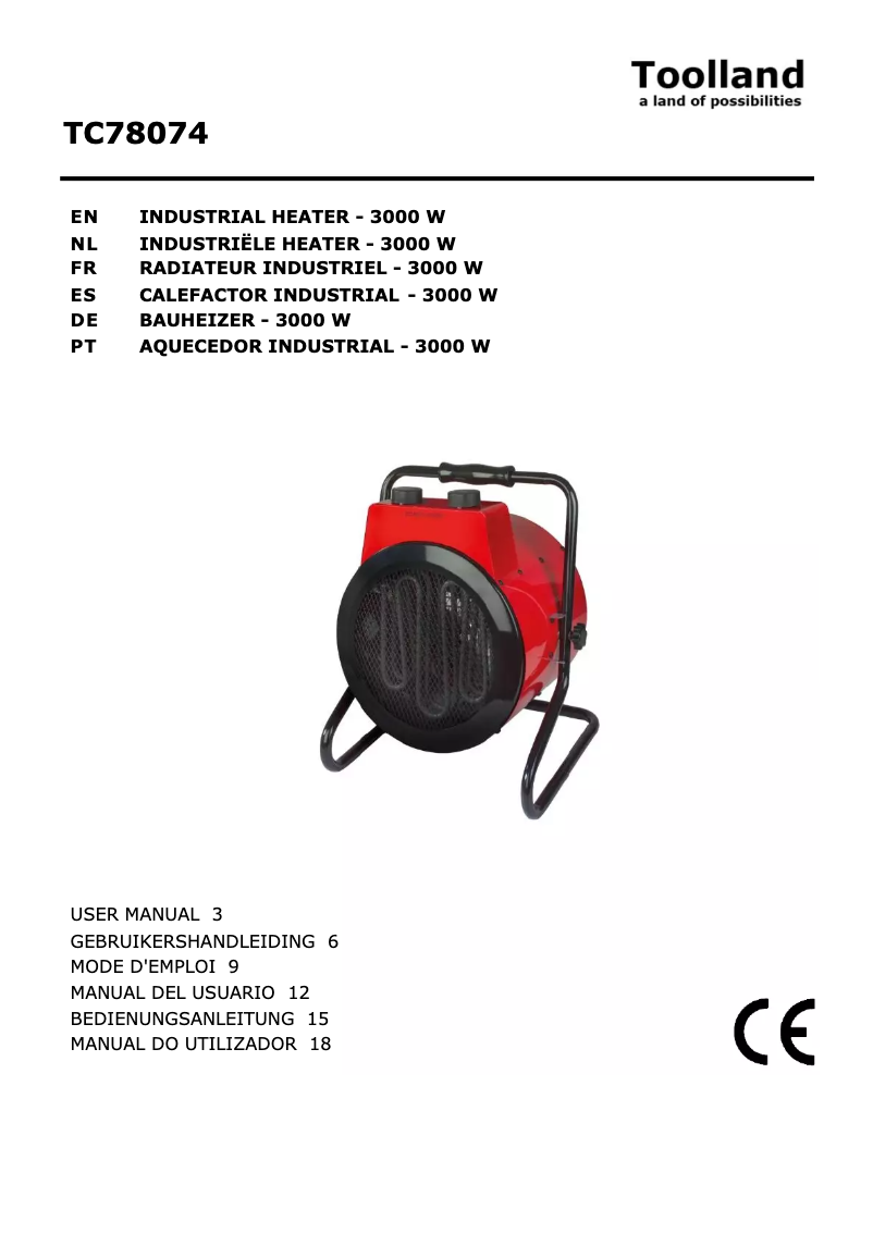 Imagen de la primera página del manual del dispositivo TC78074