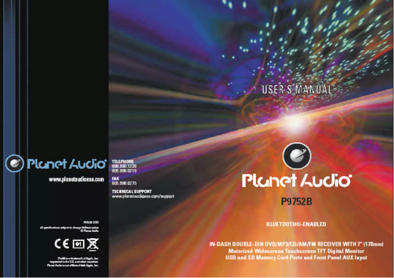 Page 1 de la notice Manuel utilisateur Planet Audio P9752B