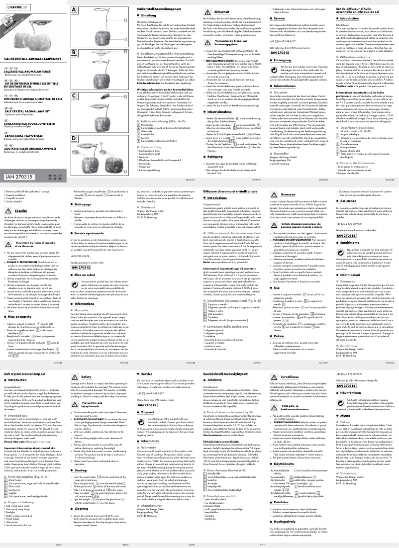 Image de la première page du manuel de l'appareil IAN 270315