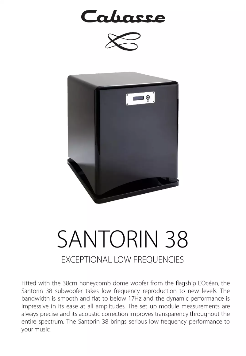 Page 1 de la notice Fiche technique Cabasse Santorin 38