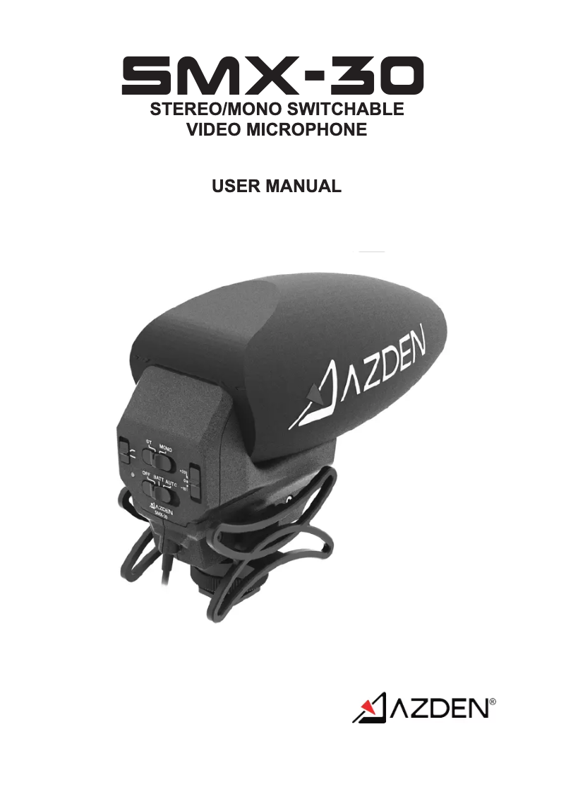 Page n°1 - Manuel utilisateur Azden SMX-30