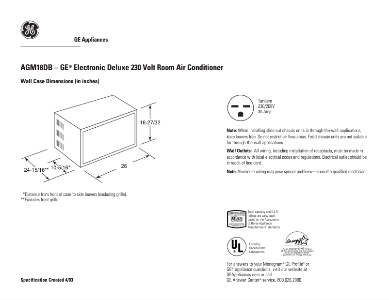 Image de la première page du manuel de l'appareil AGM18DB