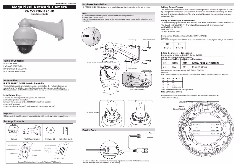 Page n°1 - Manuel utilisateur KT&C KNC-SPDNI120HD
