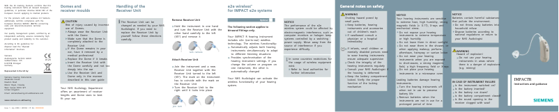 Page n°1 - Manuel utilisateur Siemens IMPACT R
