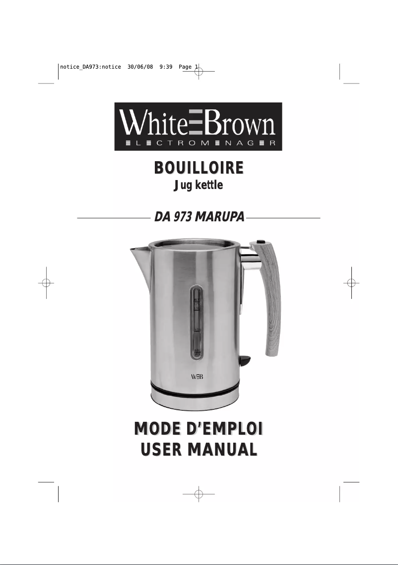 Page n°1 - Manuel utilisateur White And Brown DA 973