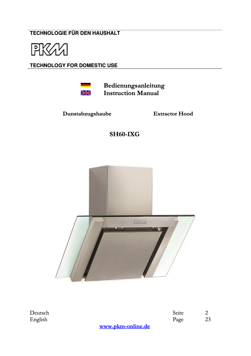 Image de la première page du manuel de l'appareil SH60-IXG