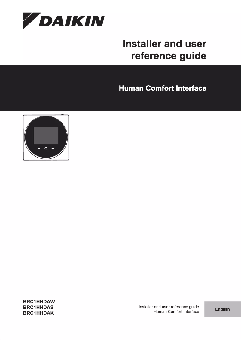 Page 1 de la notice Guide d'installation Daikin BRC1HHDAS
