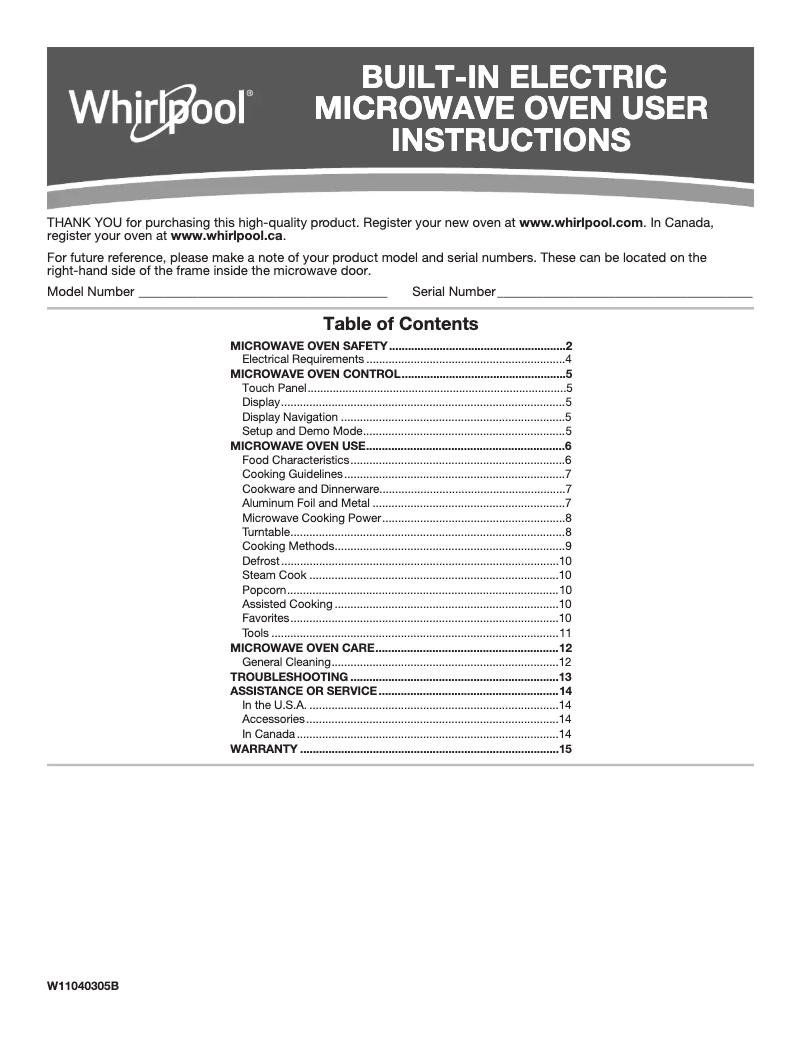 Image de la première page du manuel de l'appareil WOC75EC0HS