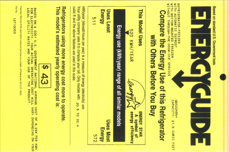 Image de la première page du manuel de l'appareil GBS22KBNWW