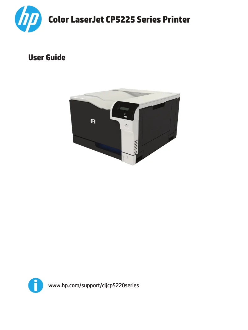 Image de la première page du manuel de l'appareil LaserJet Professional CP5225dn