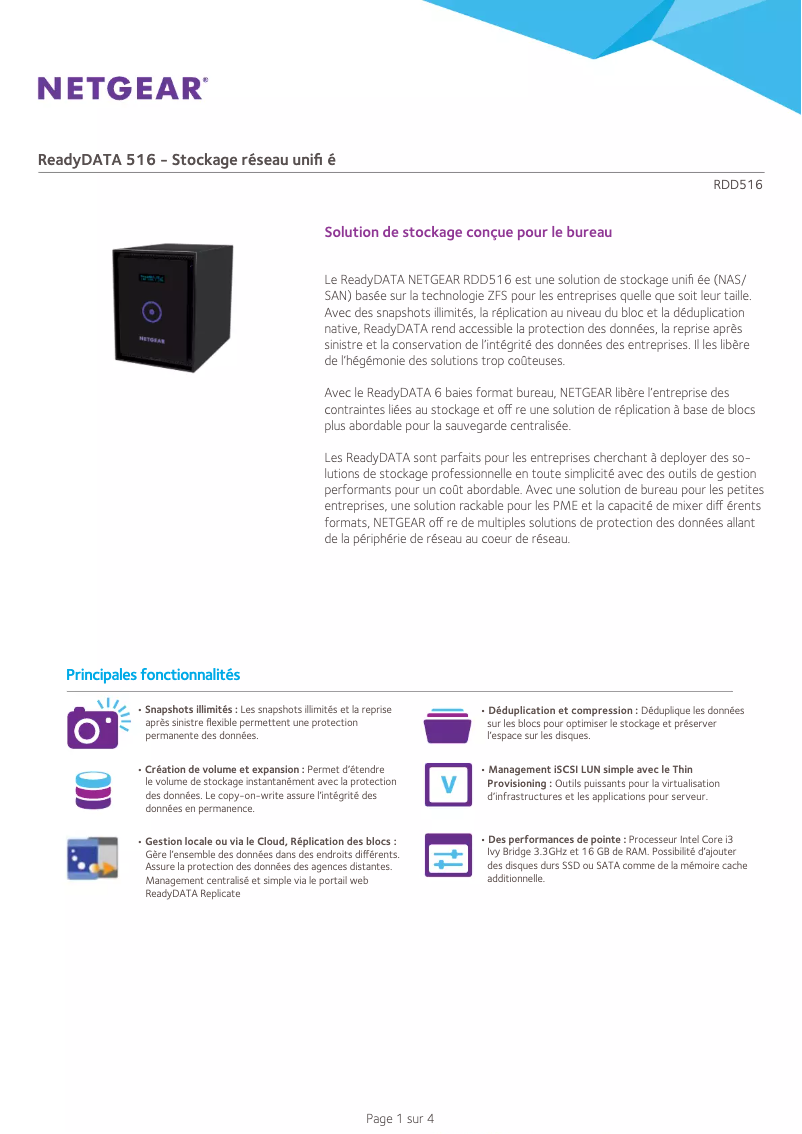 Image de la première page du manuel de l'appareil ReadyData RDD516