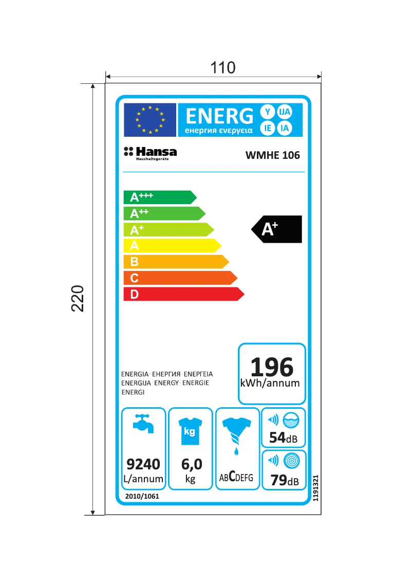 Page 1 de la notice Manuel utilisateur Hansa WMHE 106