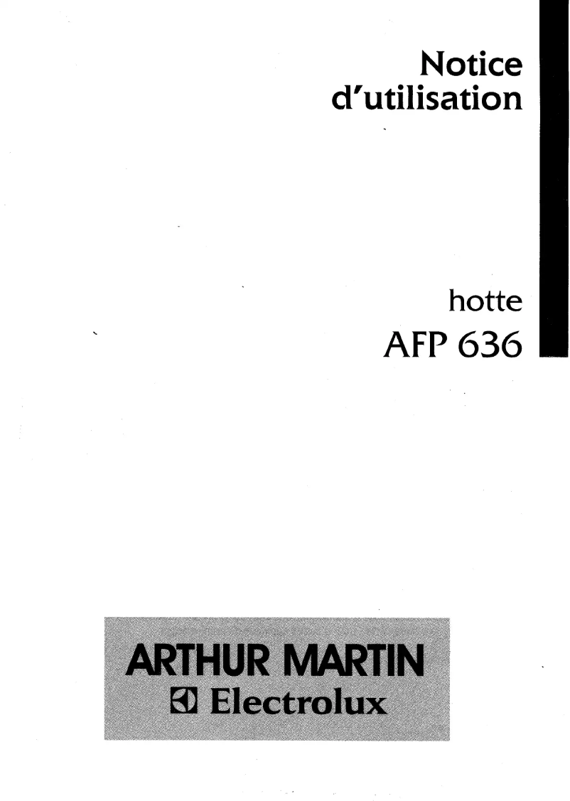 Page n°1 - Manuel utilisateur Arthur Martin-Electrolux AFP636W