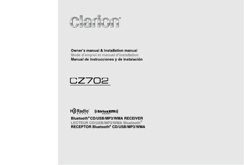 Page n°1 - Manuel utilisateur Clarion CZ702