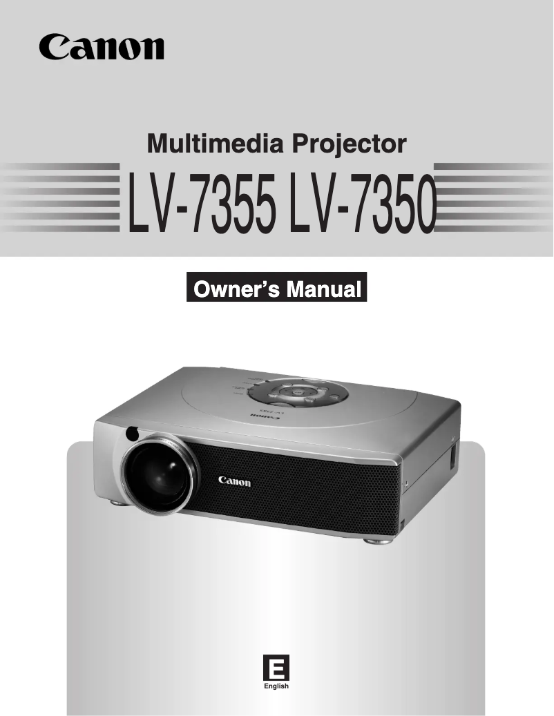 Image de la première page du manuel de l'appareil LV-7355