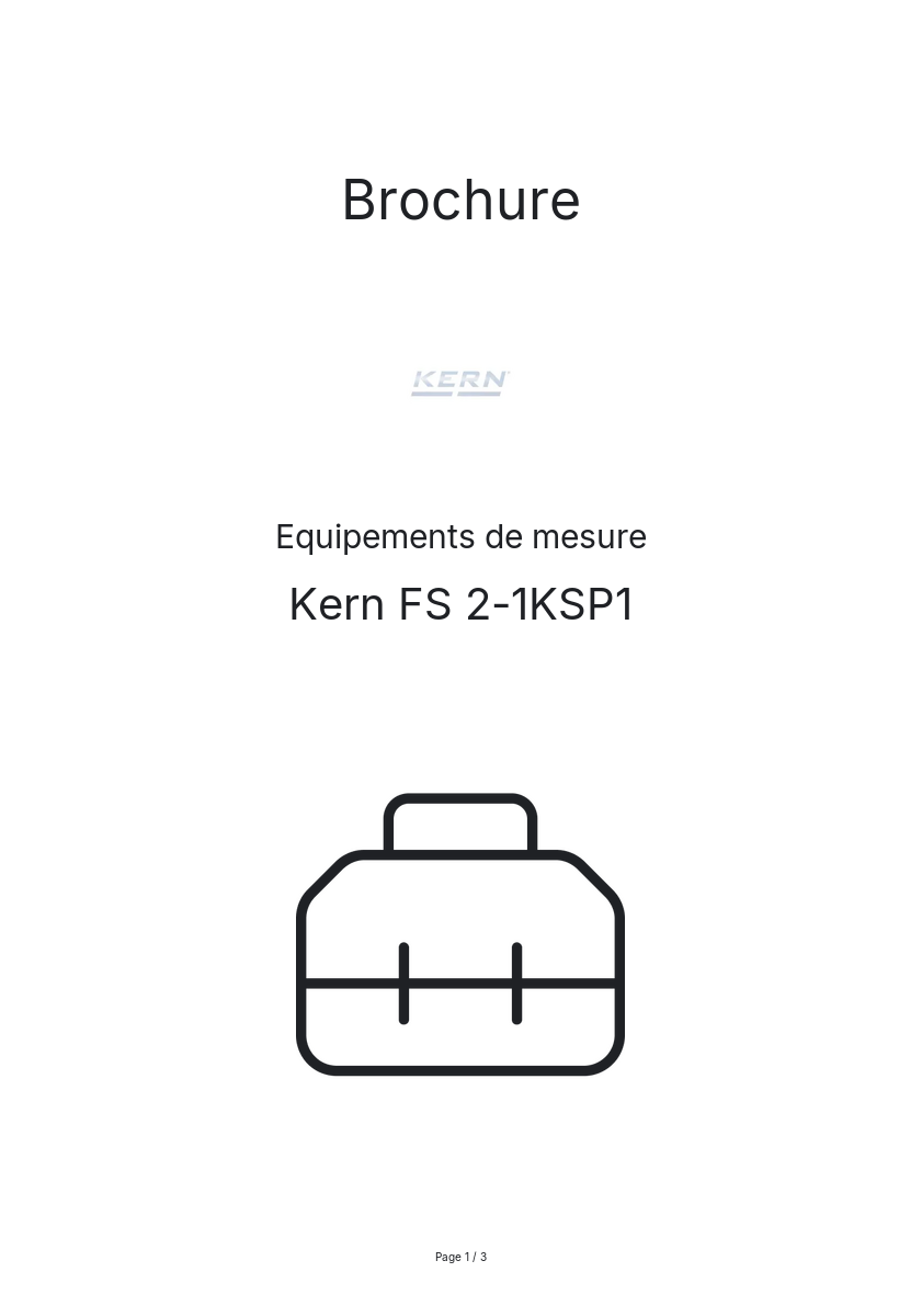 Page n°1 - Brochure Kern FS 2-1KSP1