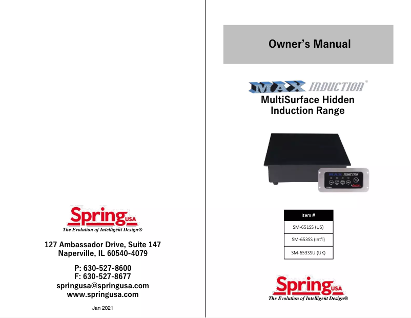 Page 1 de la notice Manuel utilisateur Spring USA SRC-651SS