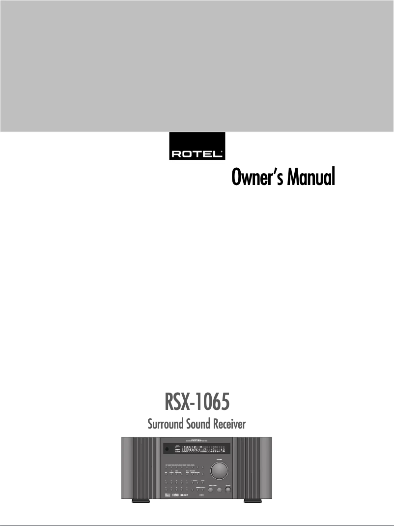 Page 1 de la notice Manuel utilisateur Rotel RSX-1065