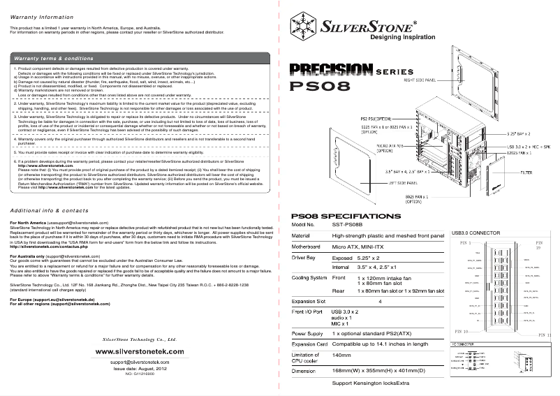 Image de la première page du manuel de l'appareil Precision PS08