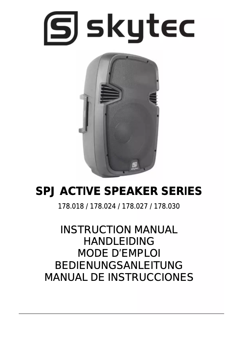 Image de la première page du manuel de l'appareil SPJ Active Speaker 178.027