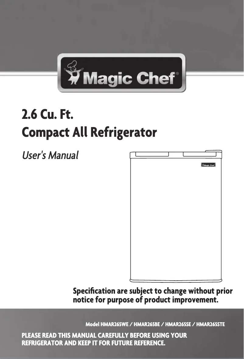 Image de la première page du manuel de l'appareil HMAR265SE