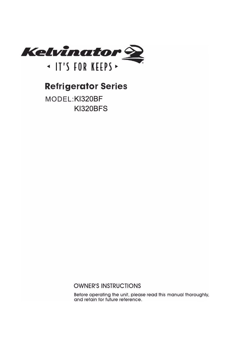 Page 1 de la notice Manuel utilisateur Kelvinator K320BF