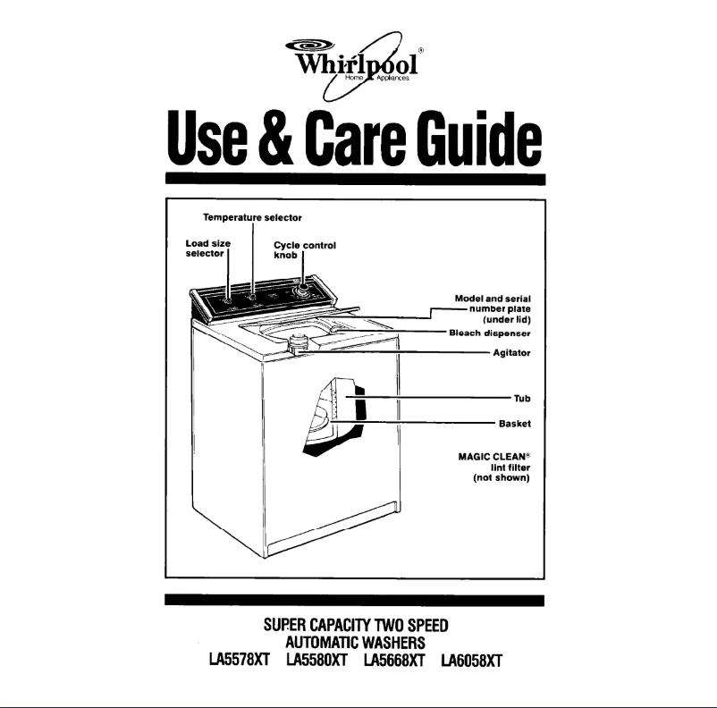 Page n°1 - Manuel utilisateur Whirlpool LA6058XT