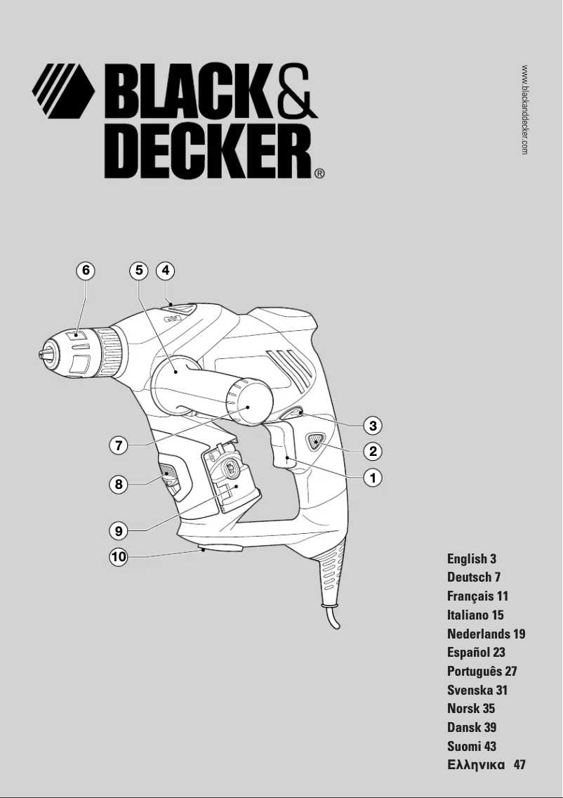 Page 1 de la notice Manuel utilisateur Black & Decker KR70LSR
