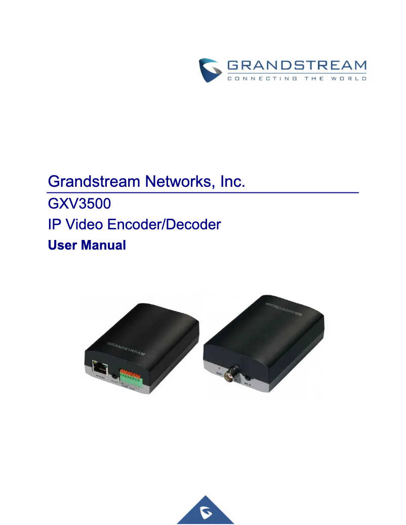 Page 1 de la notice Manuel utilisateur Grandstream GXV3500
