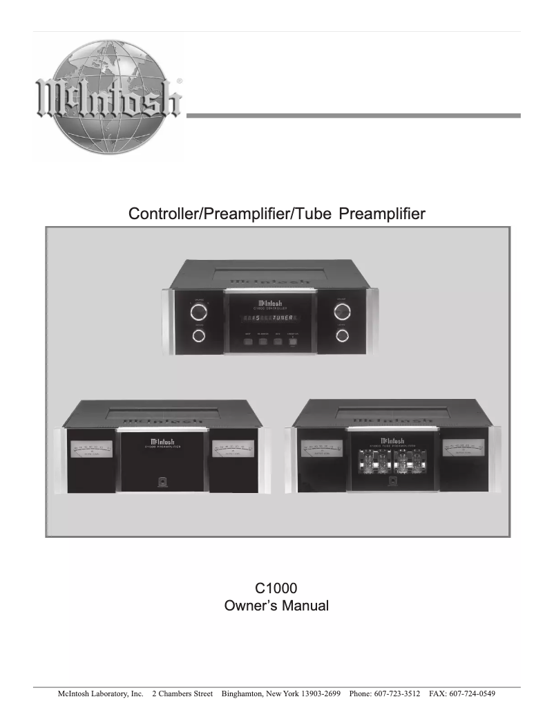 Page n°1 - Manuel utilisateur McIntosh C1000P